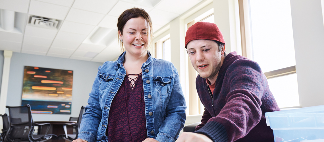 students working together