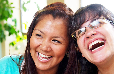 students laughing together