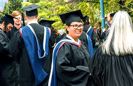 students at graduation