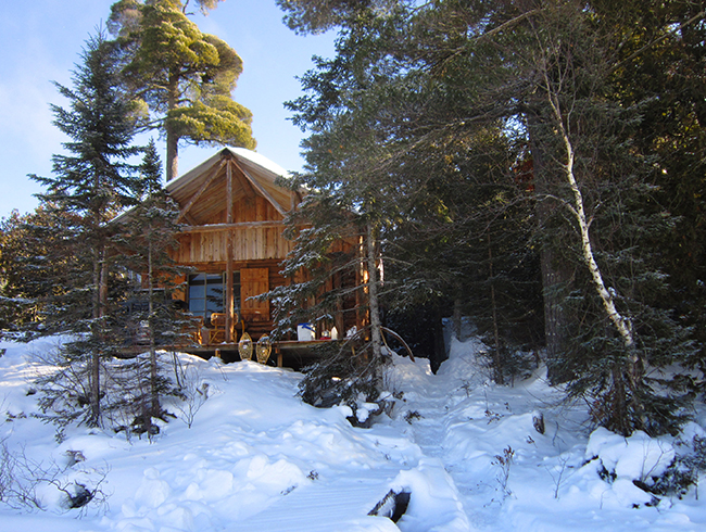cabin in the snow