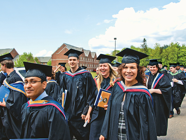 students at graduation