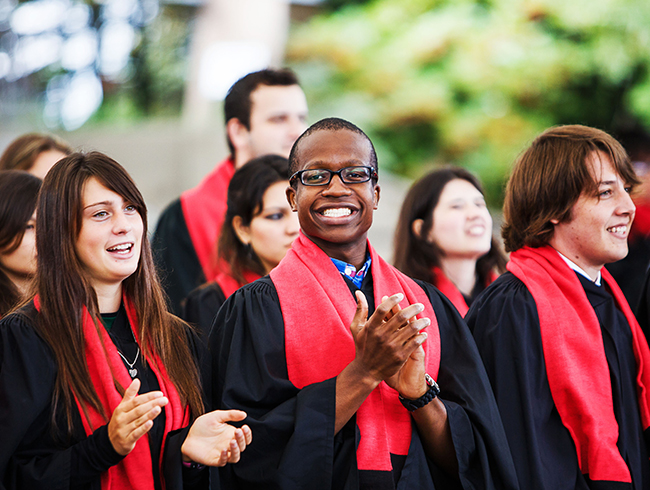 students at ceremony