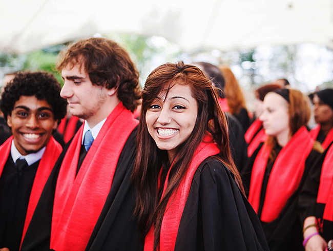 student at ceremony