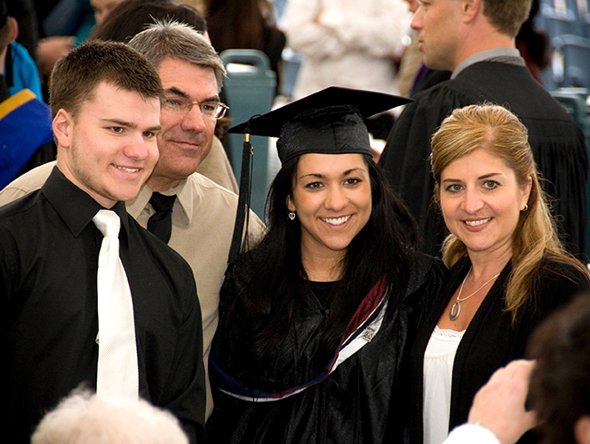 student and family at graduation