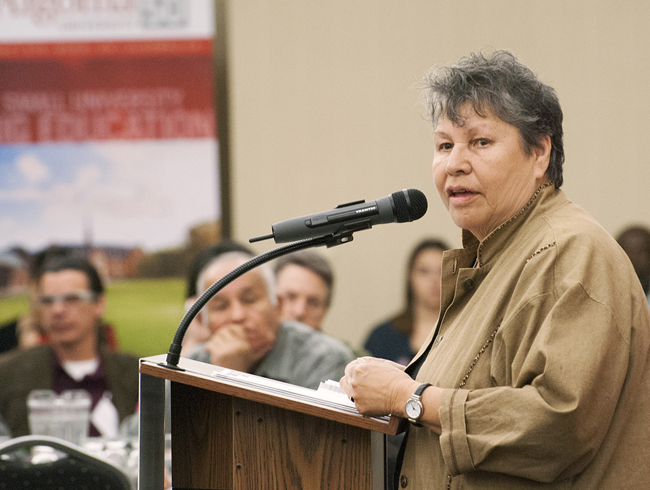 an elder person sharing thoughts during a culture enhancing programme