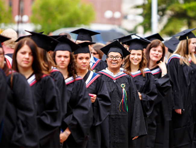 students at graduation