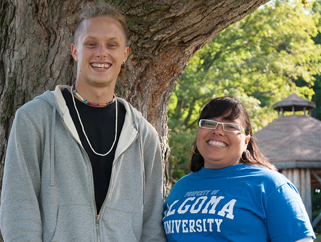 students standing outside