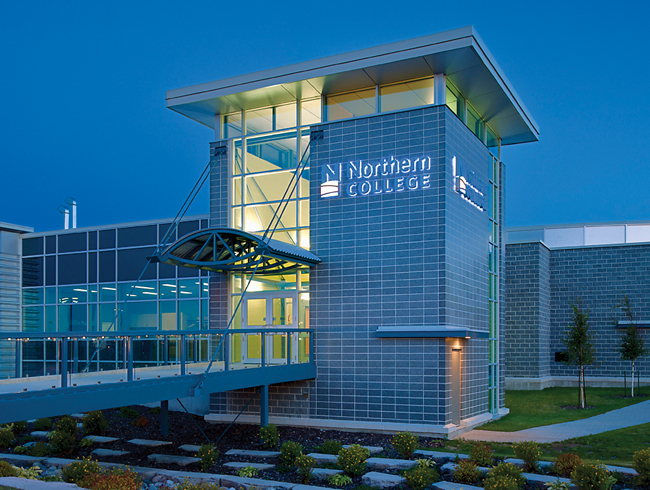 front view of northern college timmins