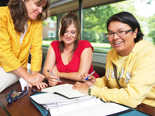 students working together