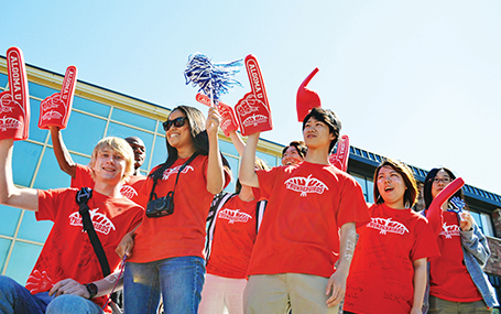 students at pep rally