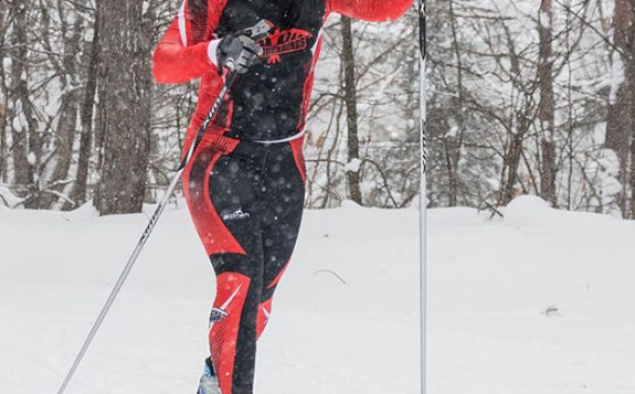 student cross country skiing