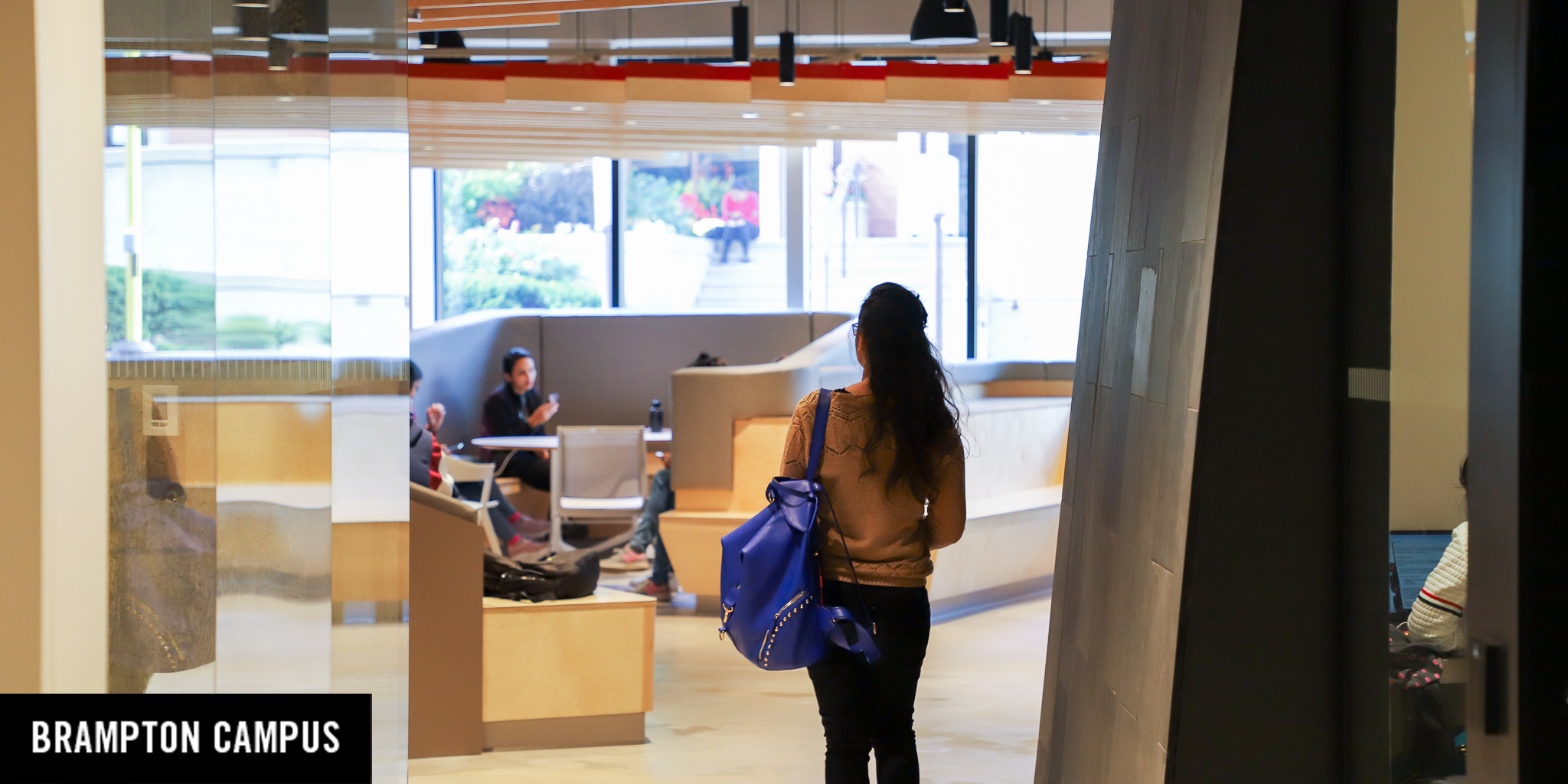 student walking in new space