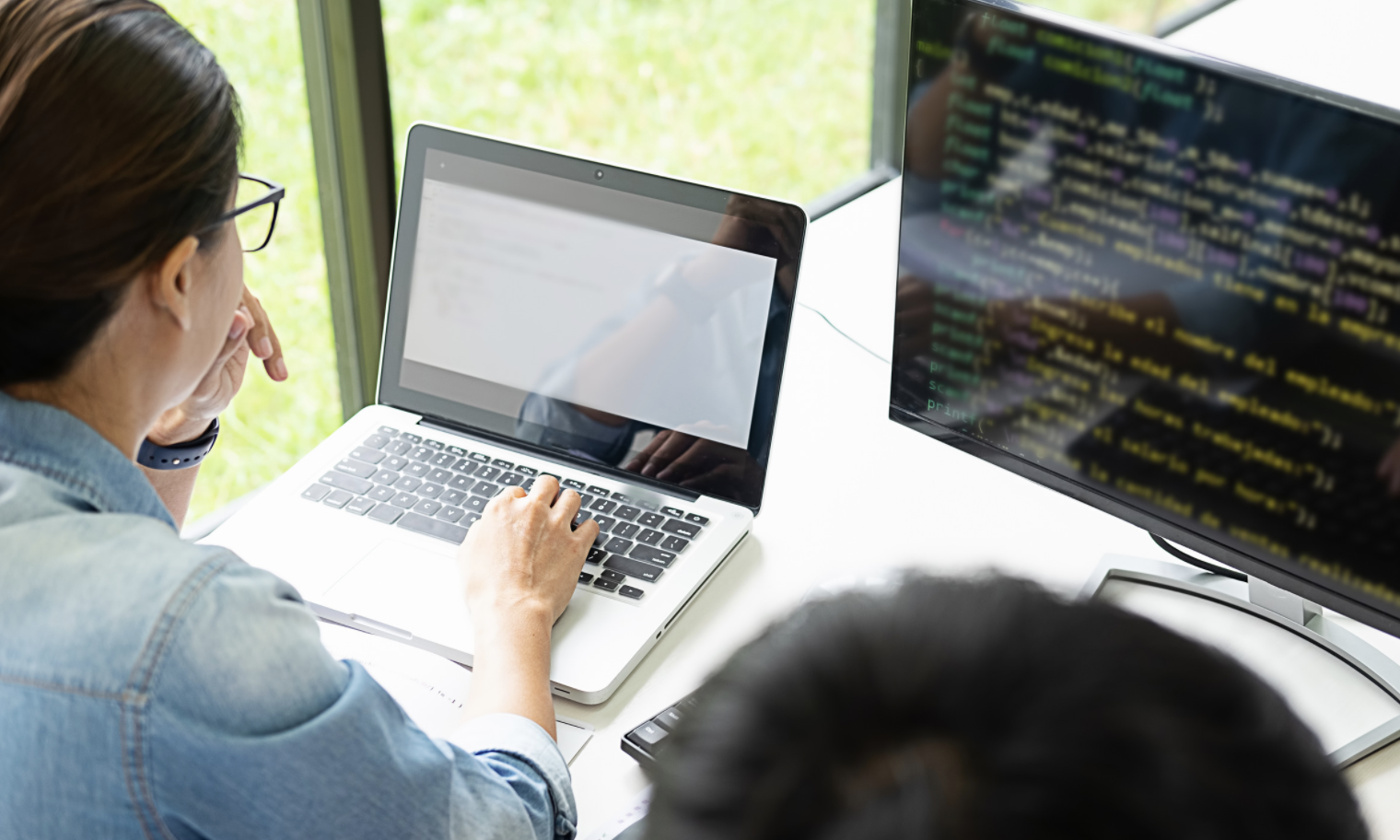 Person working on laptop