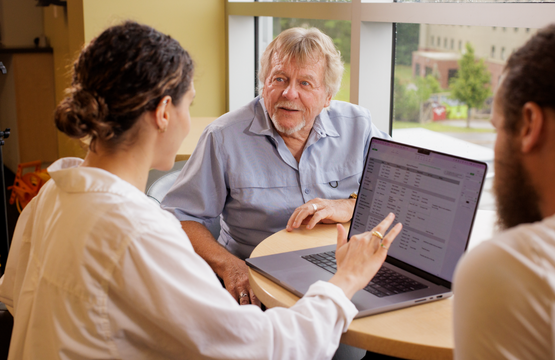 Students working on laptop