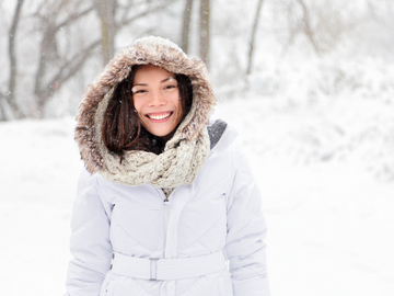 Student in winter coat