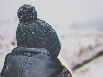 Student with snowy toque