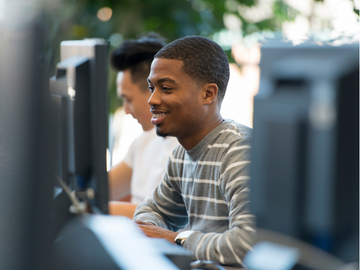student on computer