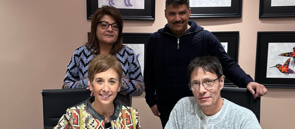 Representatives from Mattagami First Nation and Algoma U sign MOU