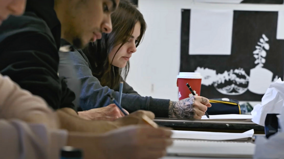 Visual Arts Students in Classroom