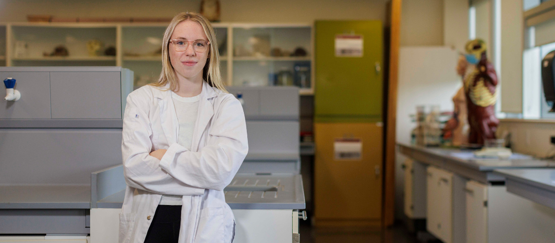 Graduate student in lab