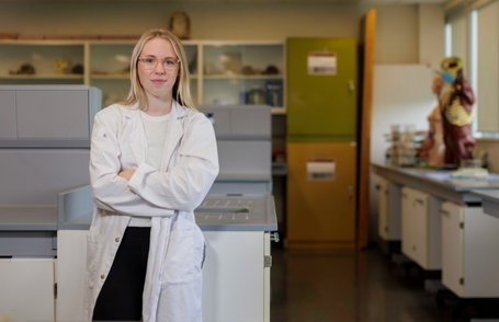 Graduate student in lab