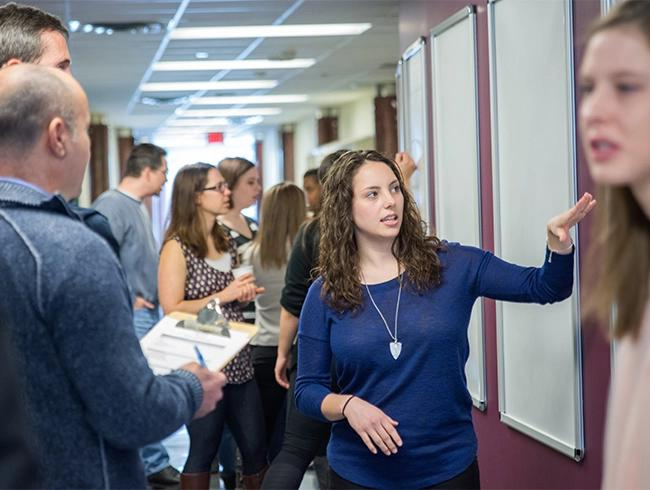 Student presenting thesis