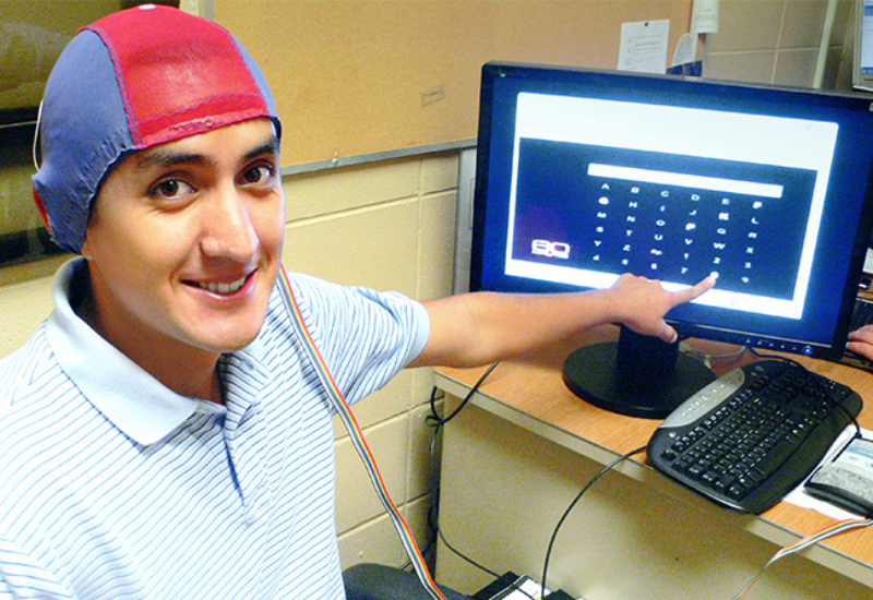 Student working on project