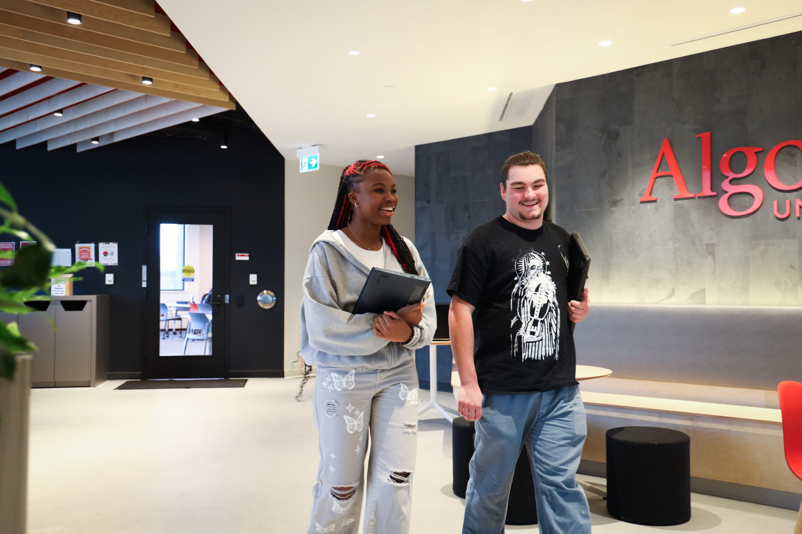 two students walking LEAP