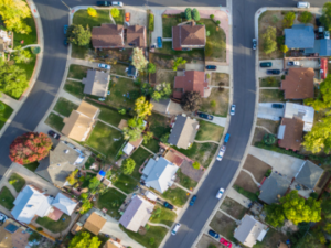 Bird-eye view of houses
